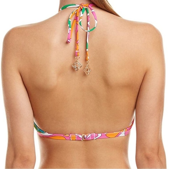 Trina Turk Tamarindo High Neck Halter Swimming Top Size 6 - Picture 2 of 12